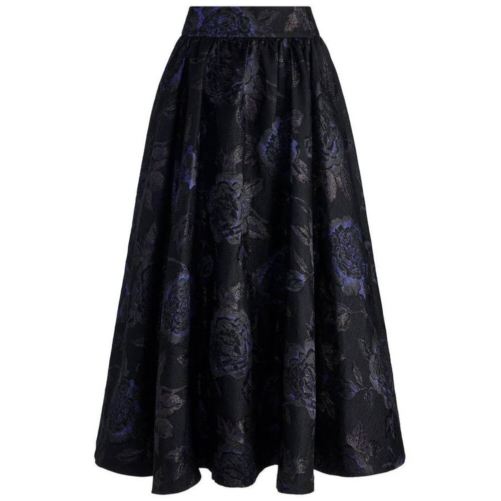 Alice + Olivia Nilda Voluminous Midi Skirt in Black 2 - Picture 7 of 7